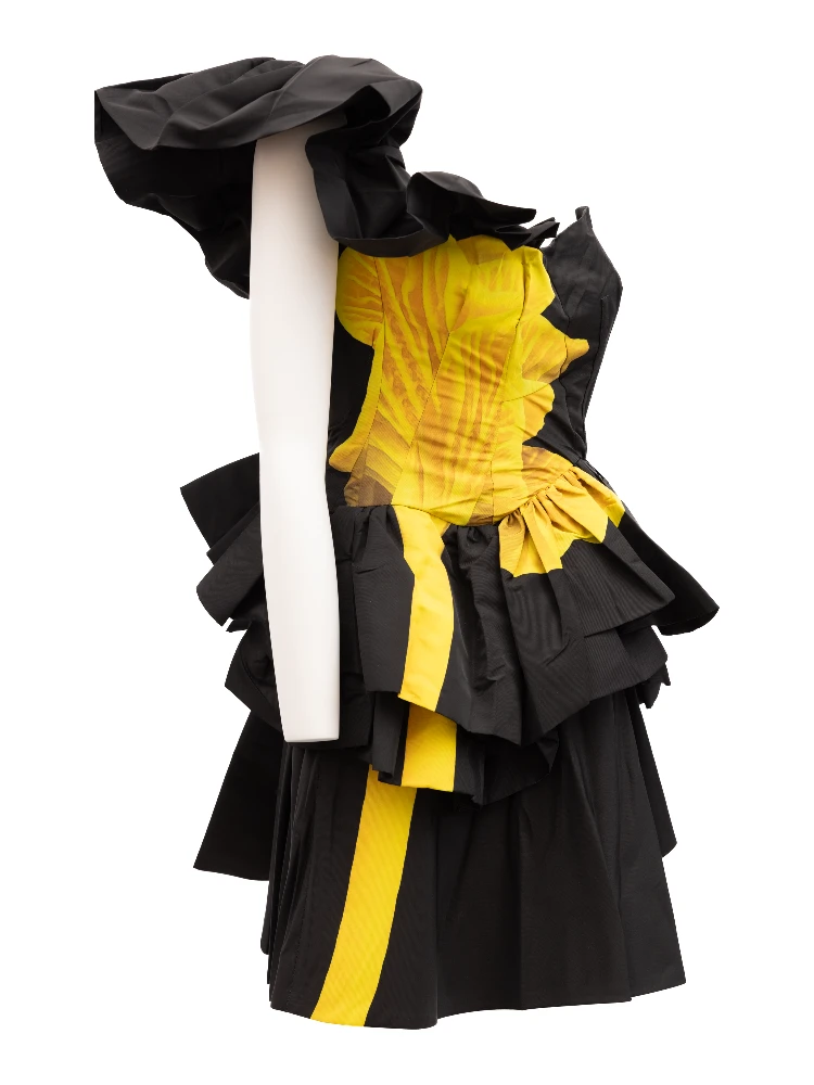 Black Dress with yellow details alternative