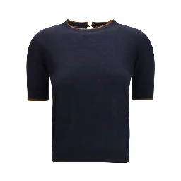 Blue Silk T-Shirt
