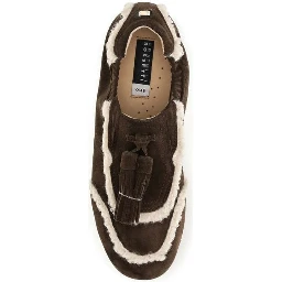 Brown Suede Leather Slip-On Loafers