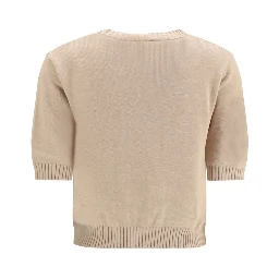 Beige Cotton Sweatshirt