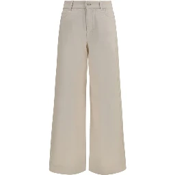 White Cotton Casual Pants