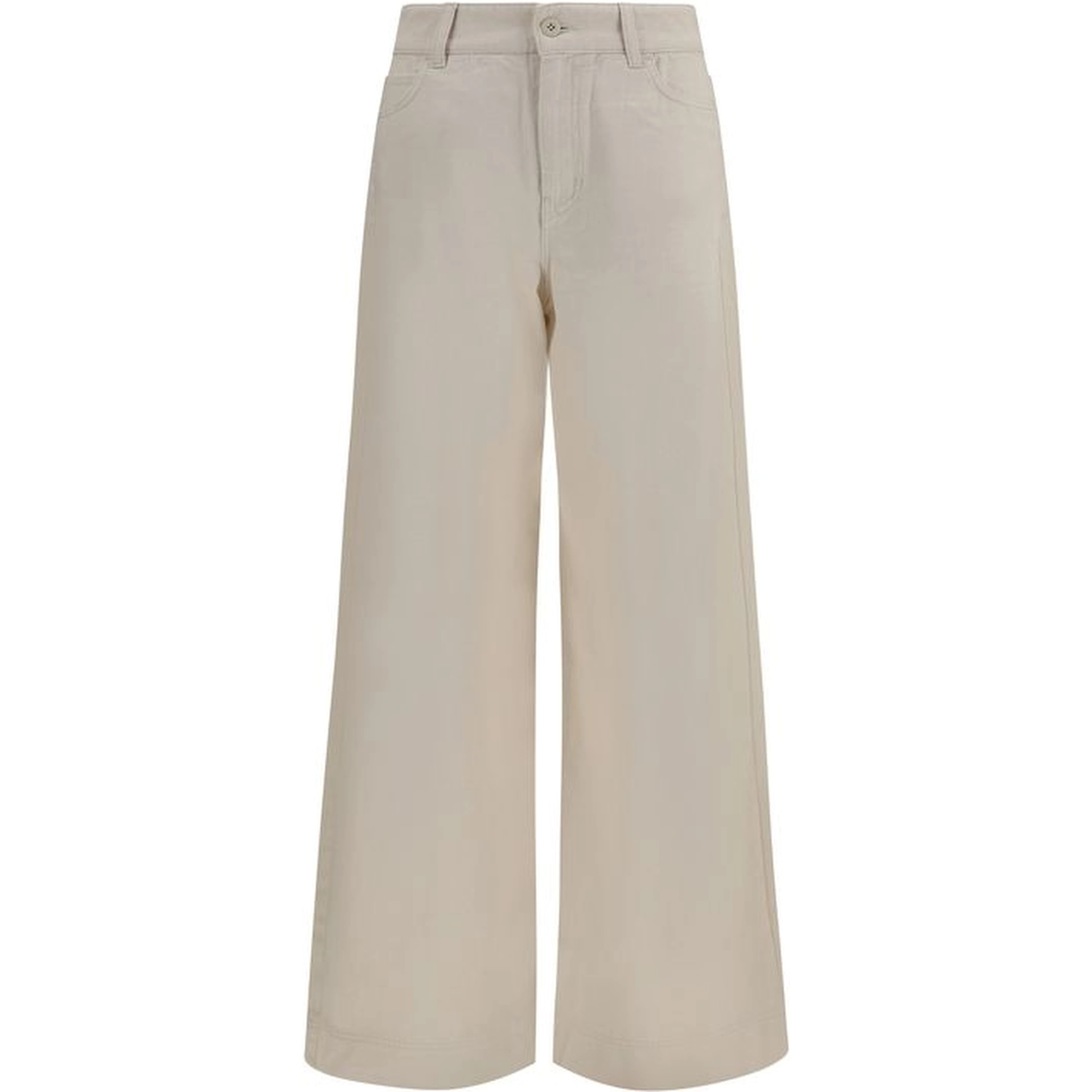 White Cotton Casual Pants