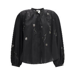 Black Cotton Pattern Shirt