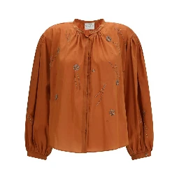 Orange Cotton Pattern Shirt
