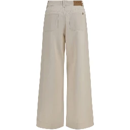 White Cotton Casual Pants
