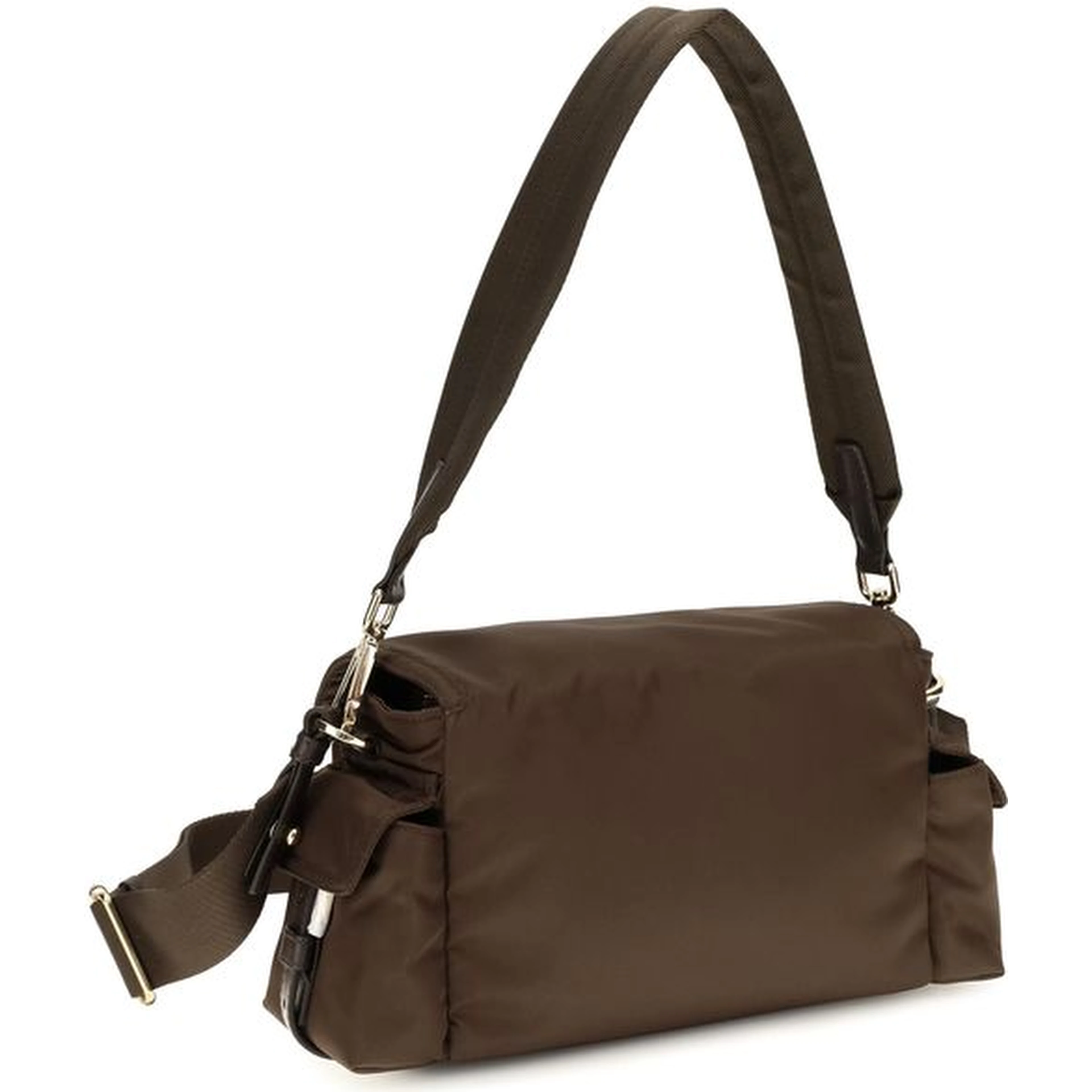 Brown Recycled Polyamide Shoulder Bag