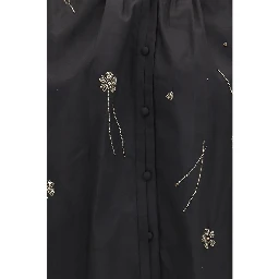 Black Cotton Pattern Shirt