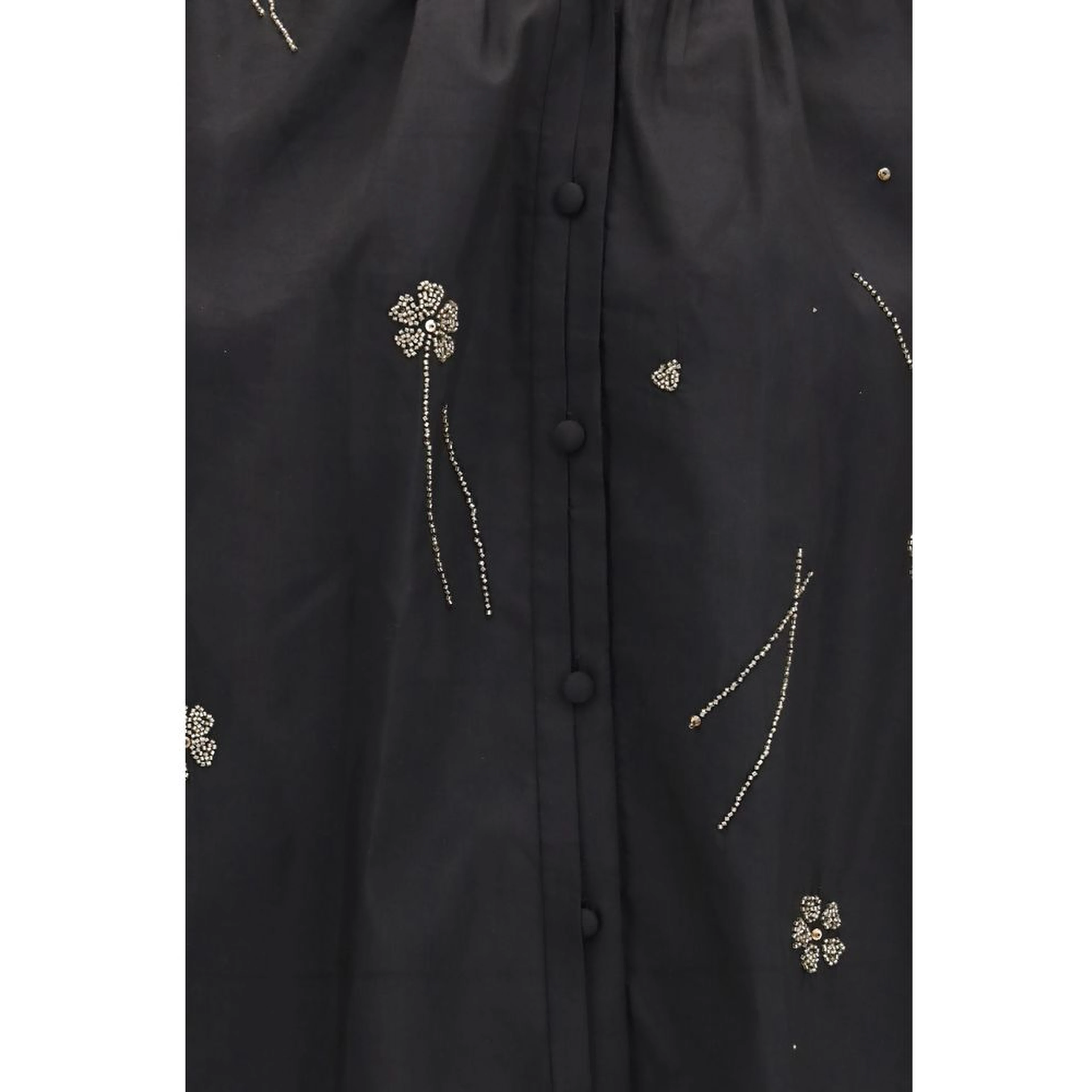 Black Cotton Pattern Shirt