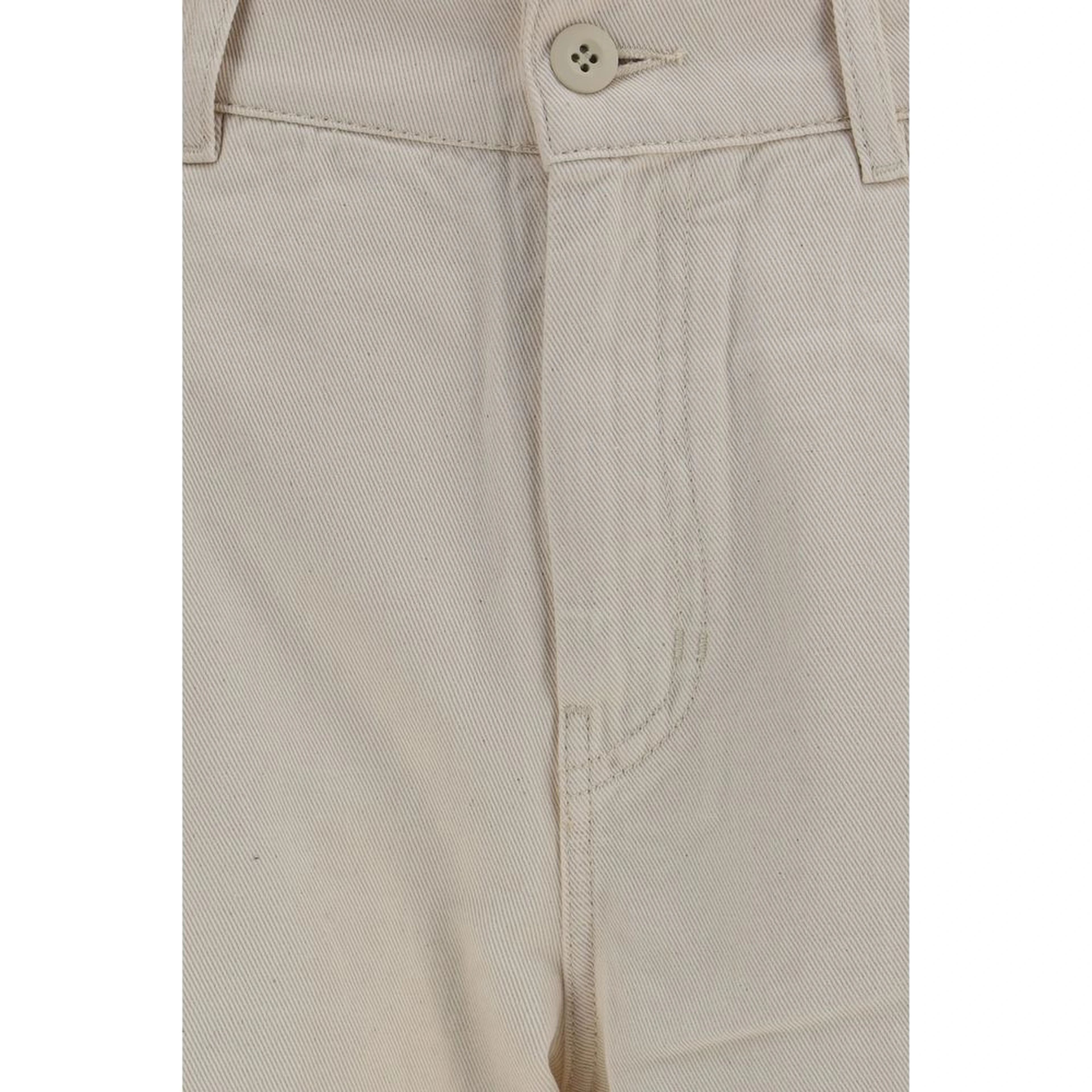 White Cotton Casual Pants