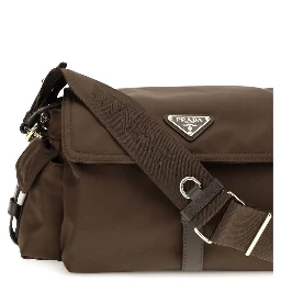 Brown Recycled Polyamide Shoulder Bag