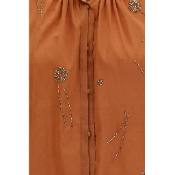 Orange Cotton Pattern Shirt