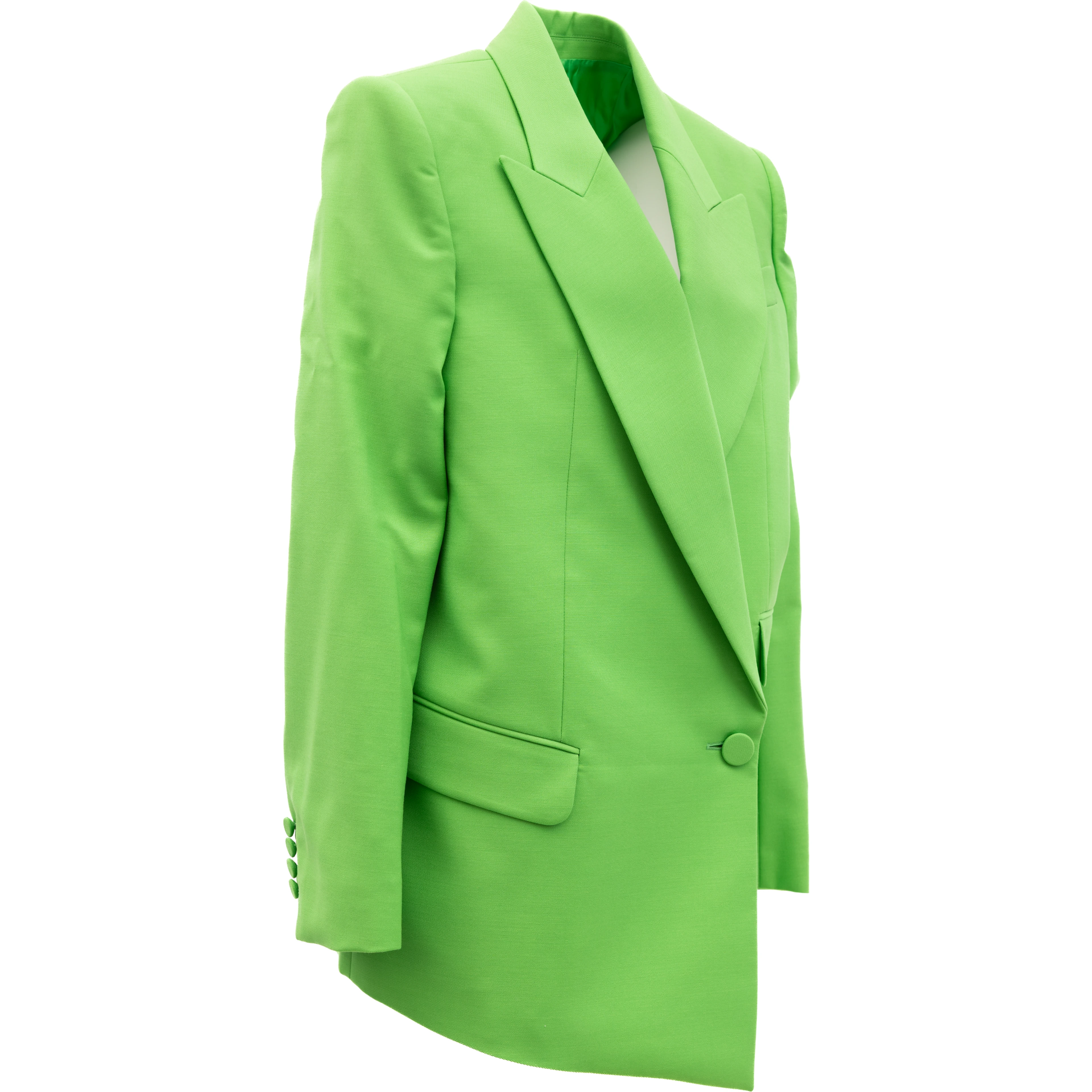 Green Women Wool Blazer