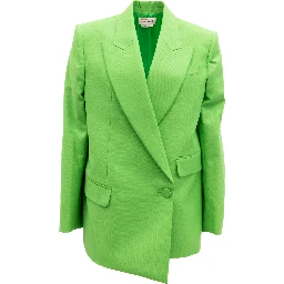 Green Women Wool Blazer