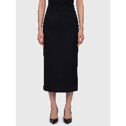 Virgin wool midi skirt