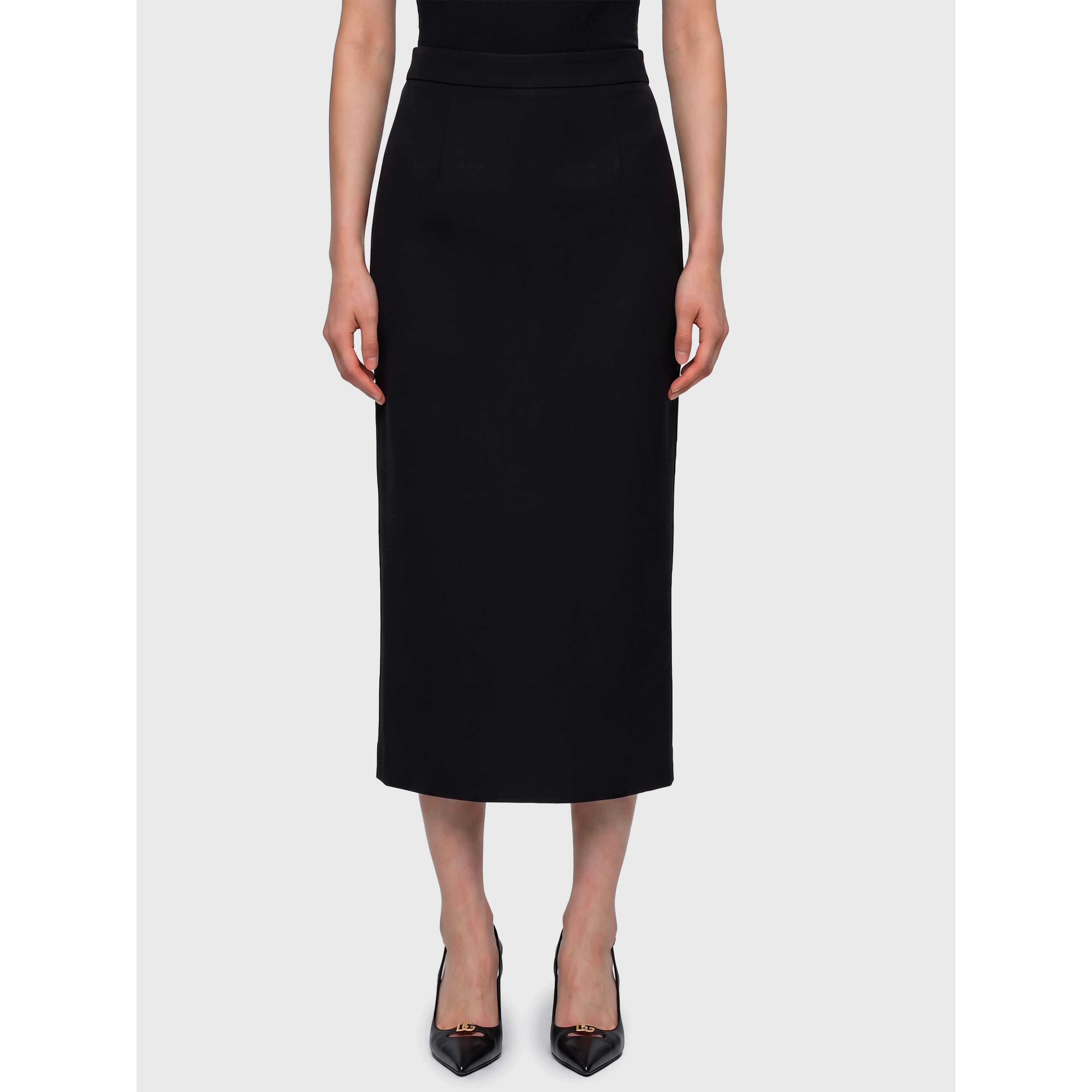 Virgin wool midi skirt