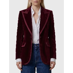 Single-breasted velvet jacket