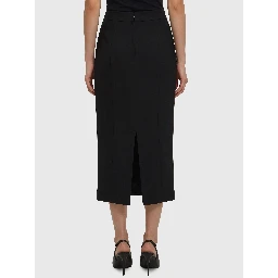 Virgin wool midi skirt