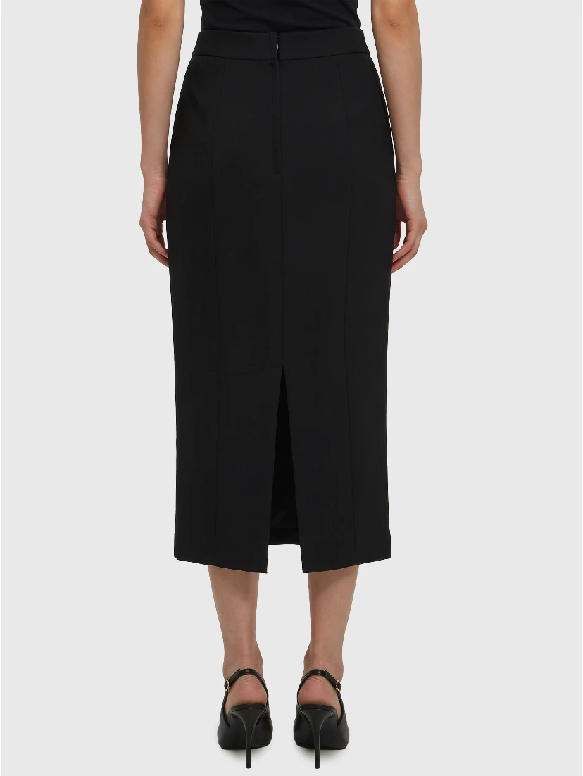 Virgin wool midi skirt