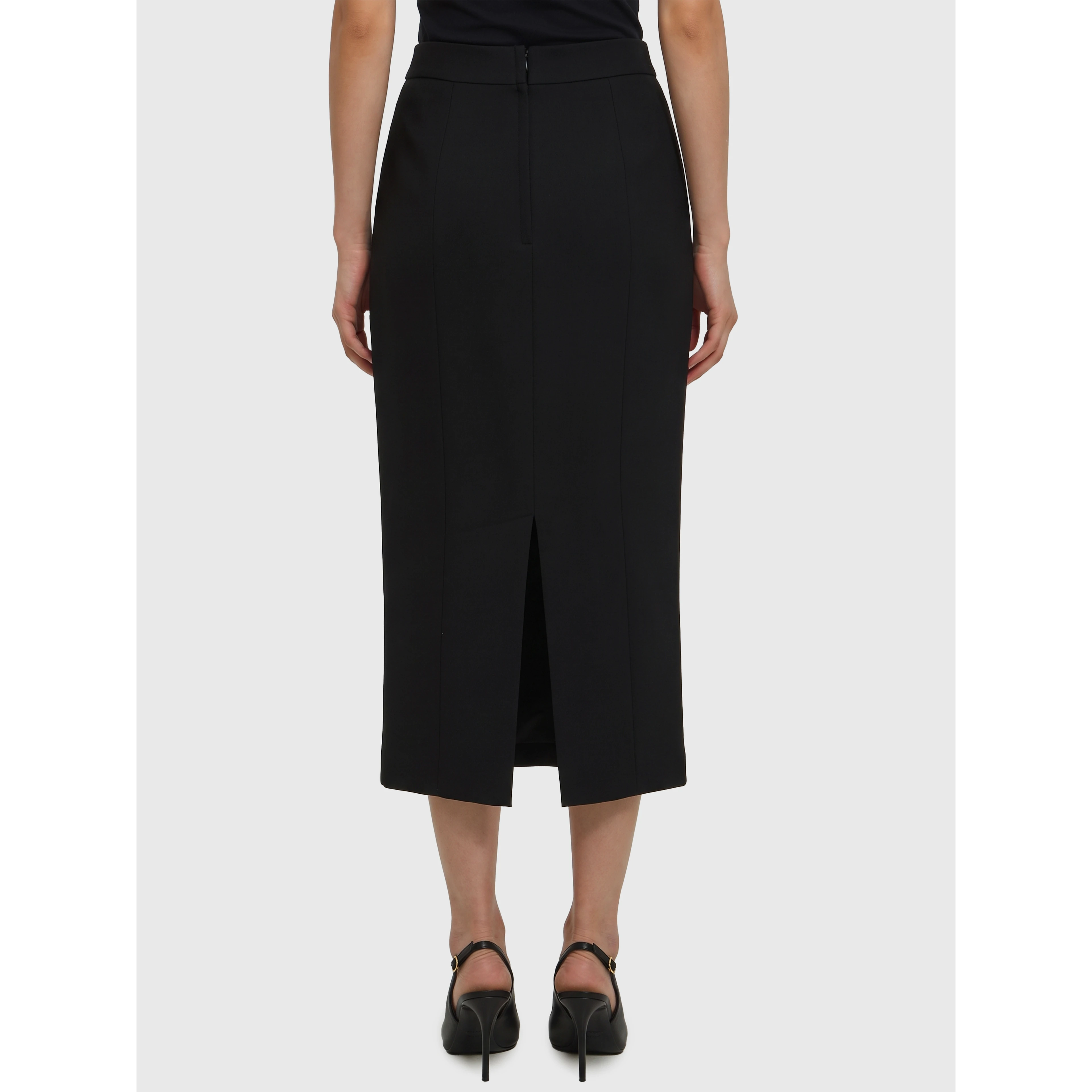 Virgin wool midi skirt