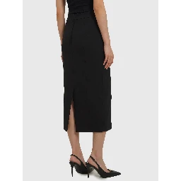 Virgin wool midi skirt