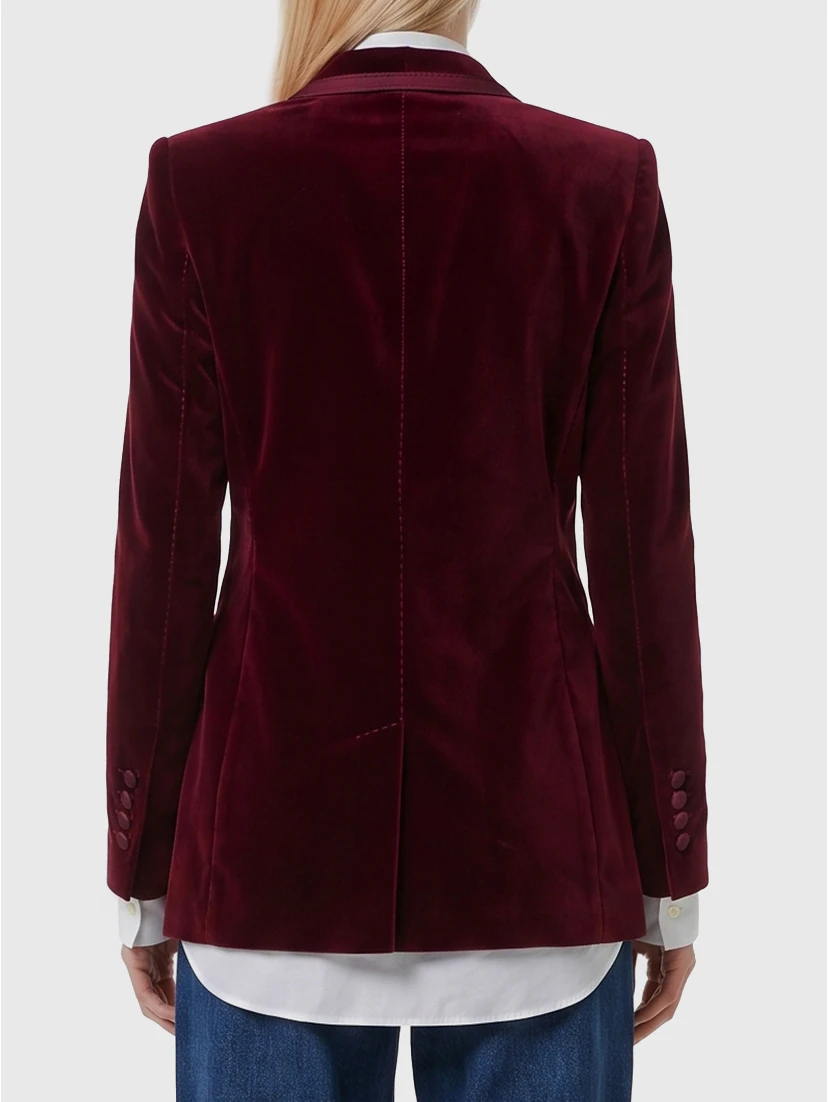 Single-breasted velvet jacket