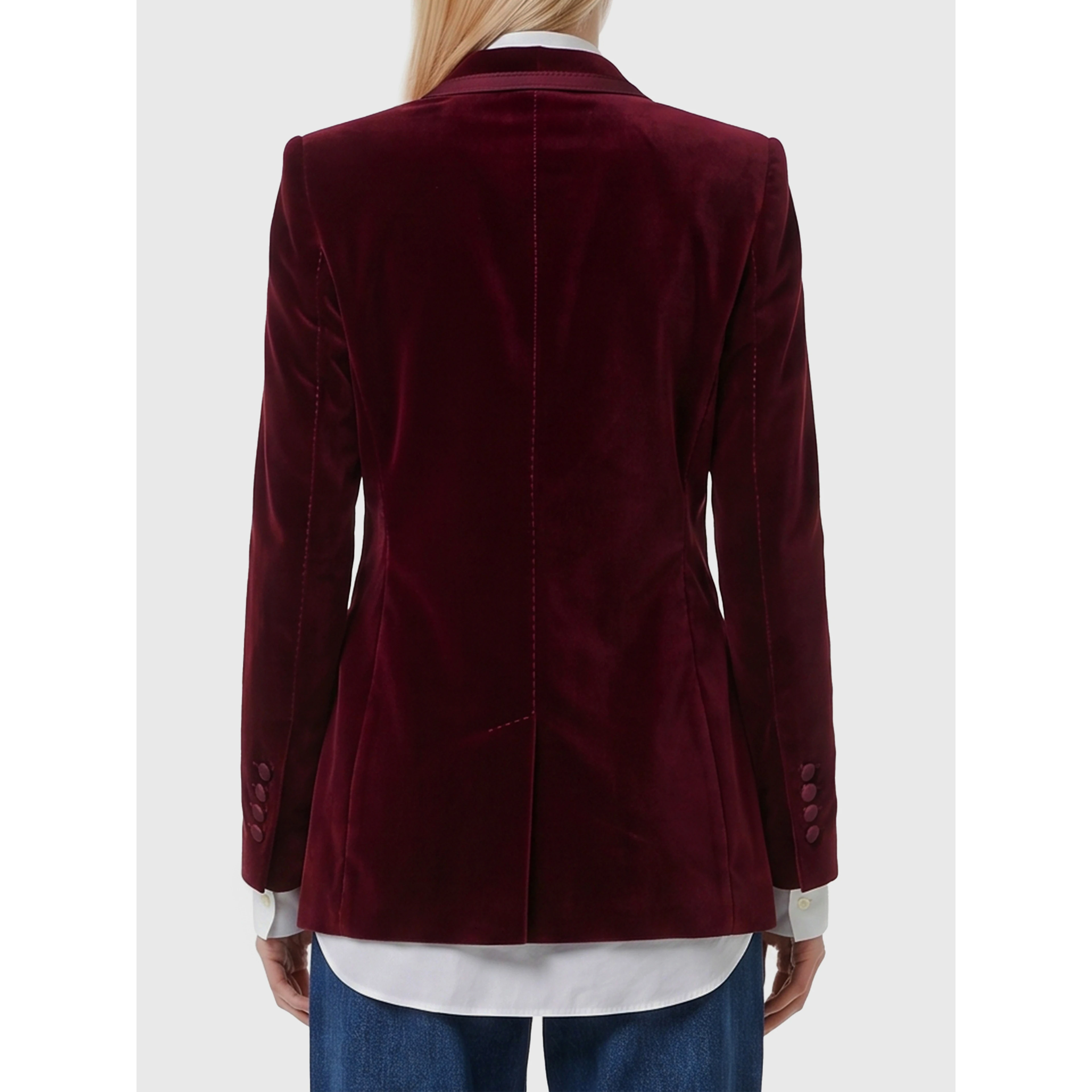 Single-breasted velvet jacket