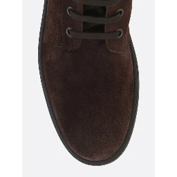 Winter ankle boot with rubber studs in suede leather