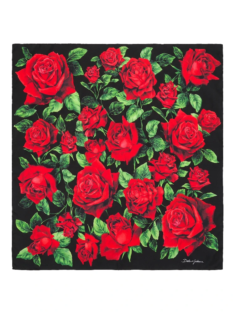 Printed silk twill scarf