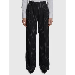 Wool chalk stripe trousers