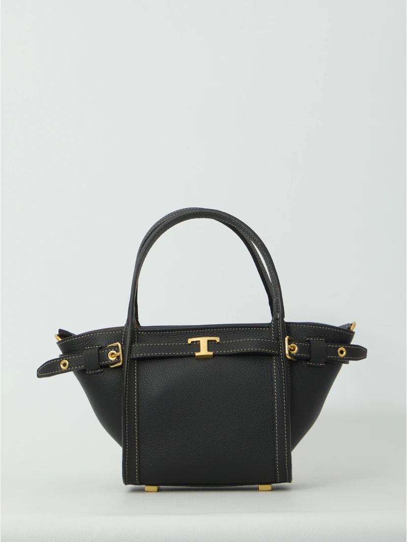Mini leather shopping bag