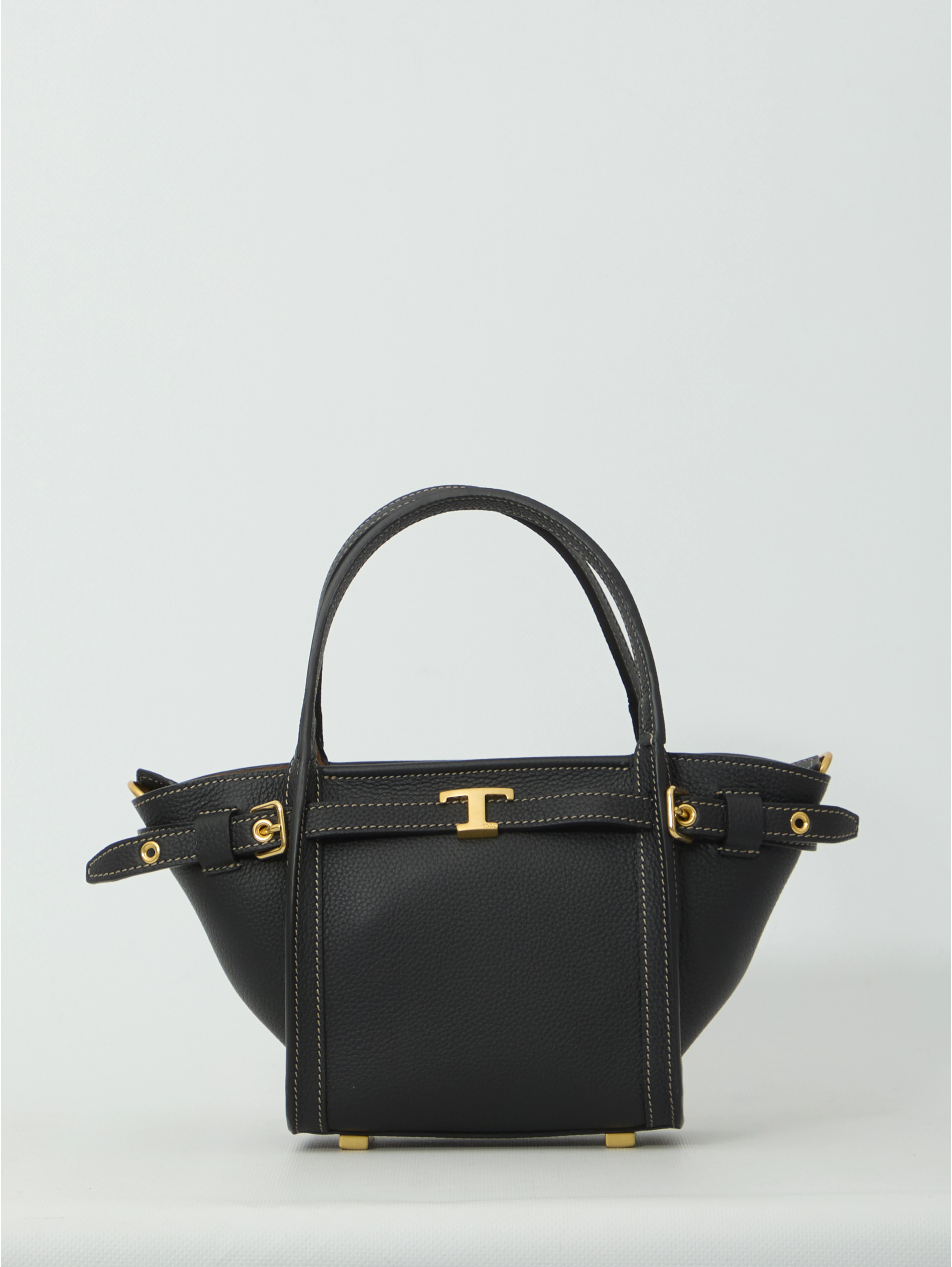 Mini leather shopping bag