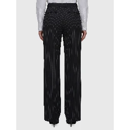 Wool chalk stripe trousers