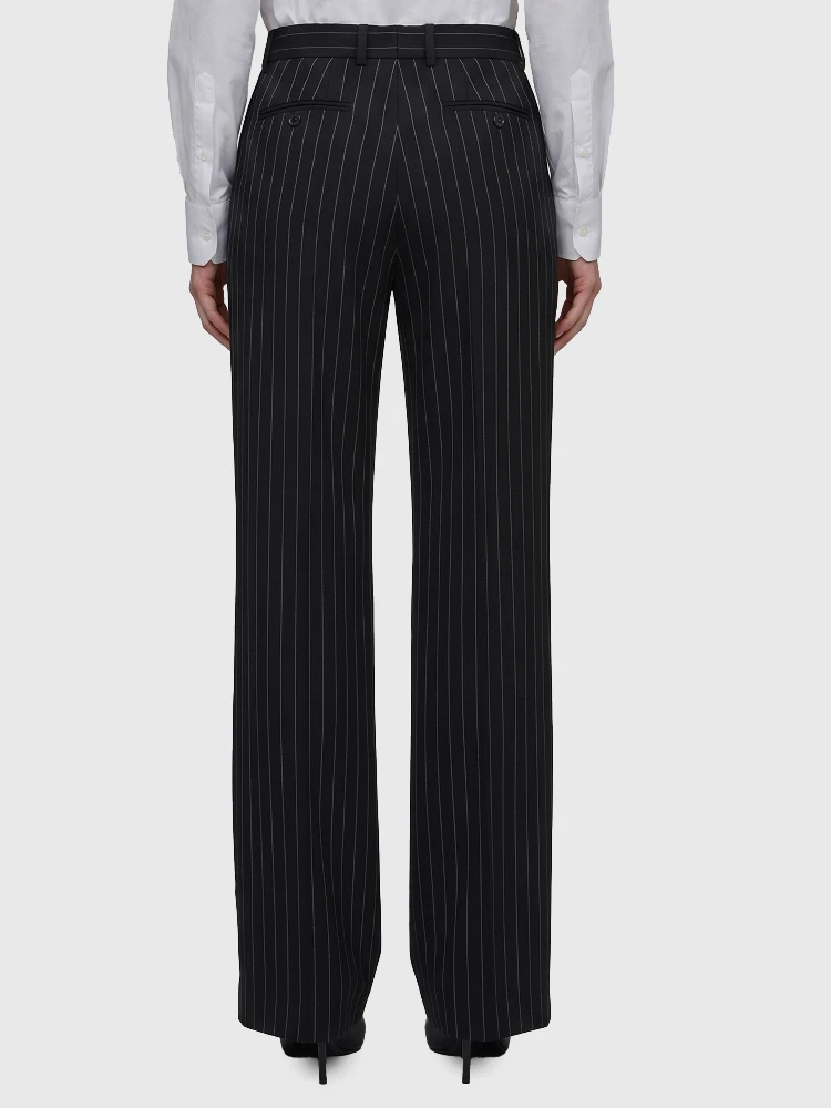 Wool chalk stripe trousers alternative