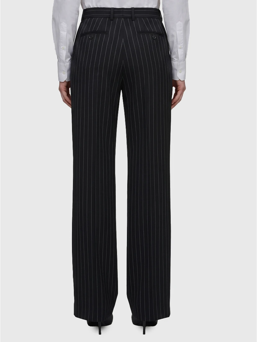 Wool chalk stripe trousers