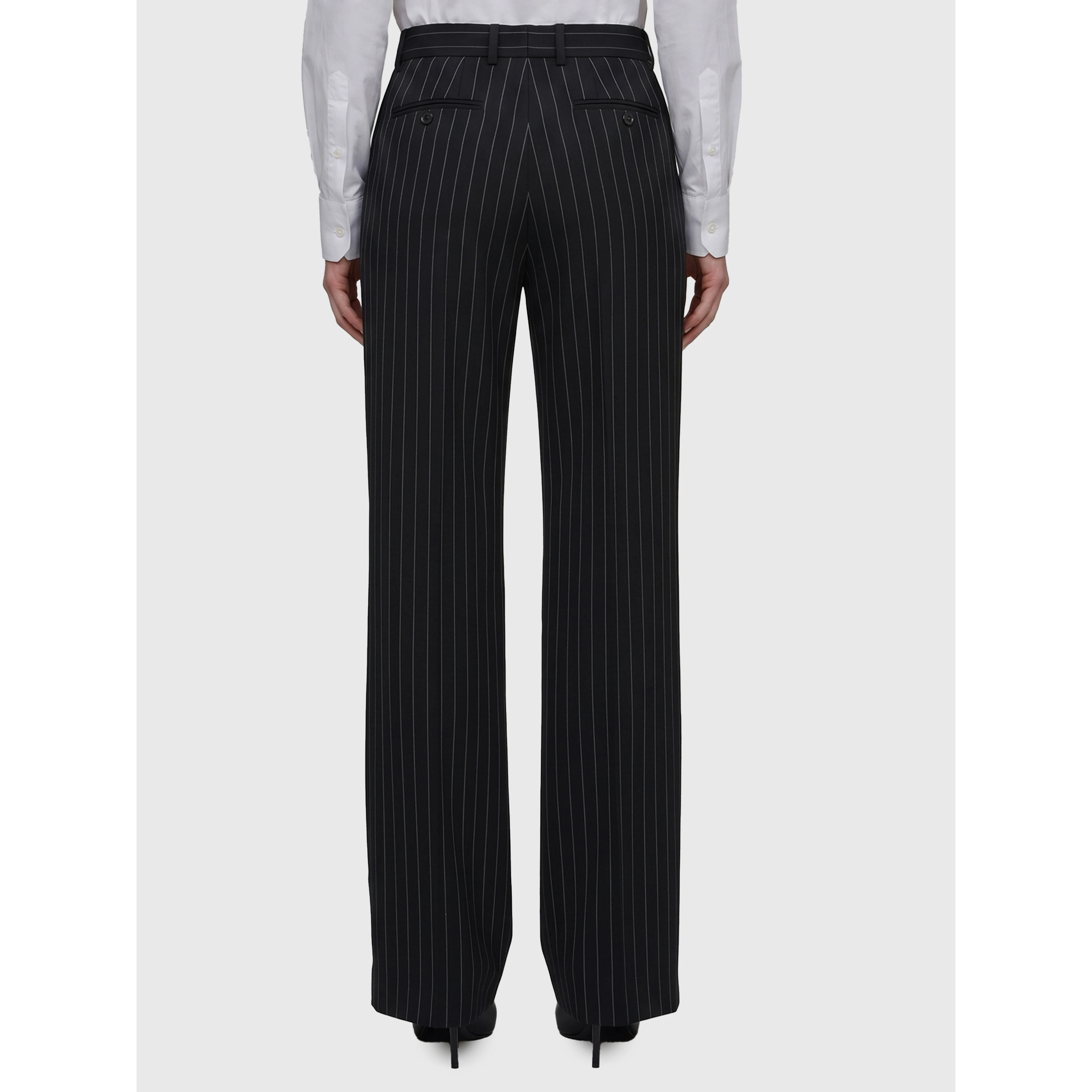 Wool chalk stripe trousers