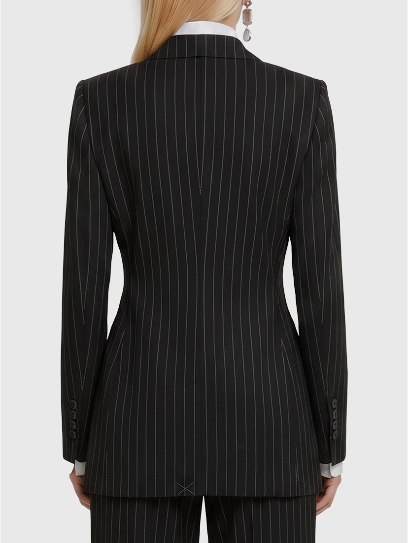 Double-breasted chalk stripe jacket