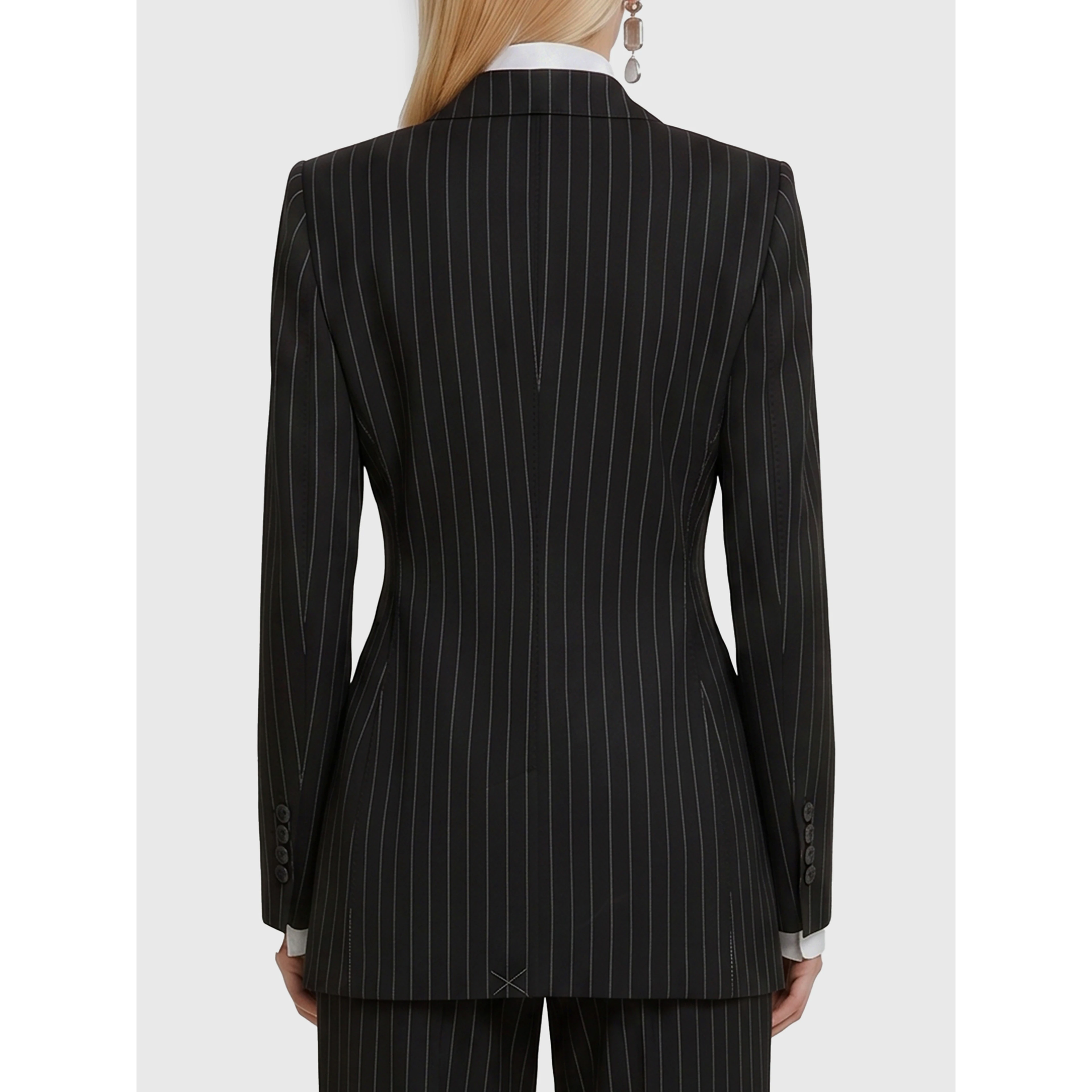 Double-breasted chalk stripe jacket