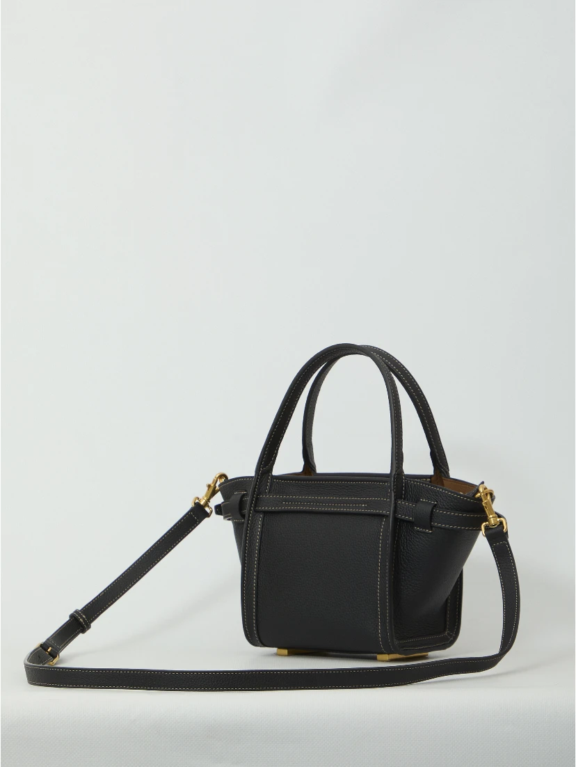 Mini leather shopping bag