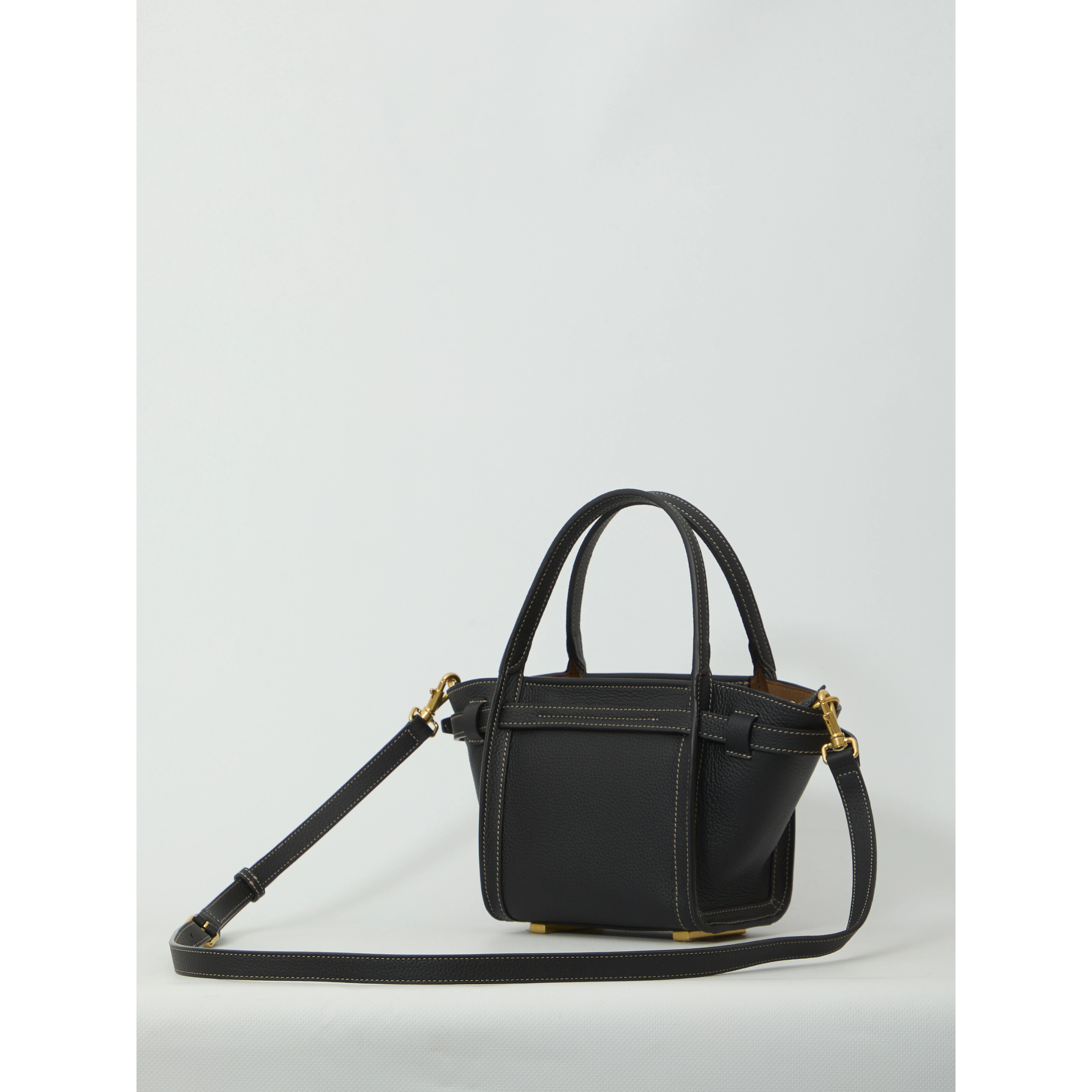 Mini leather shopping bag