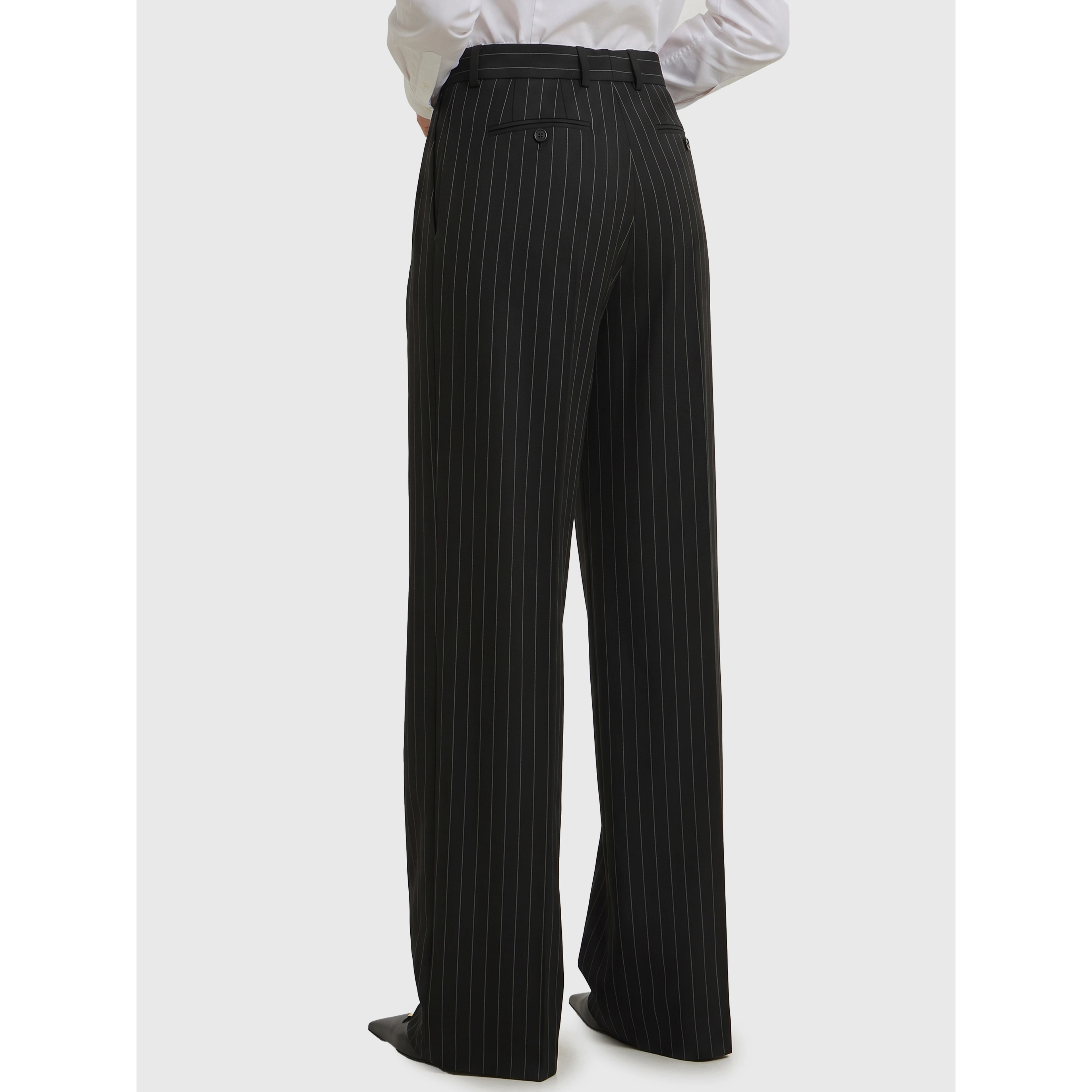 Wool chalk stripe trousers