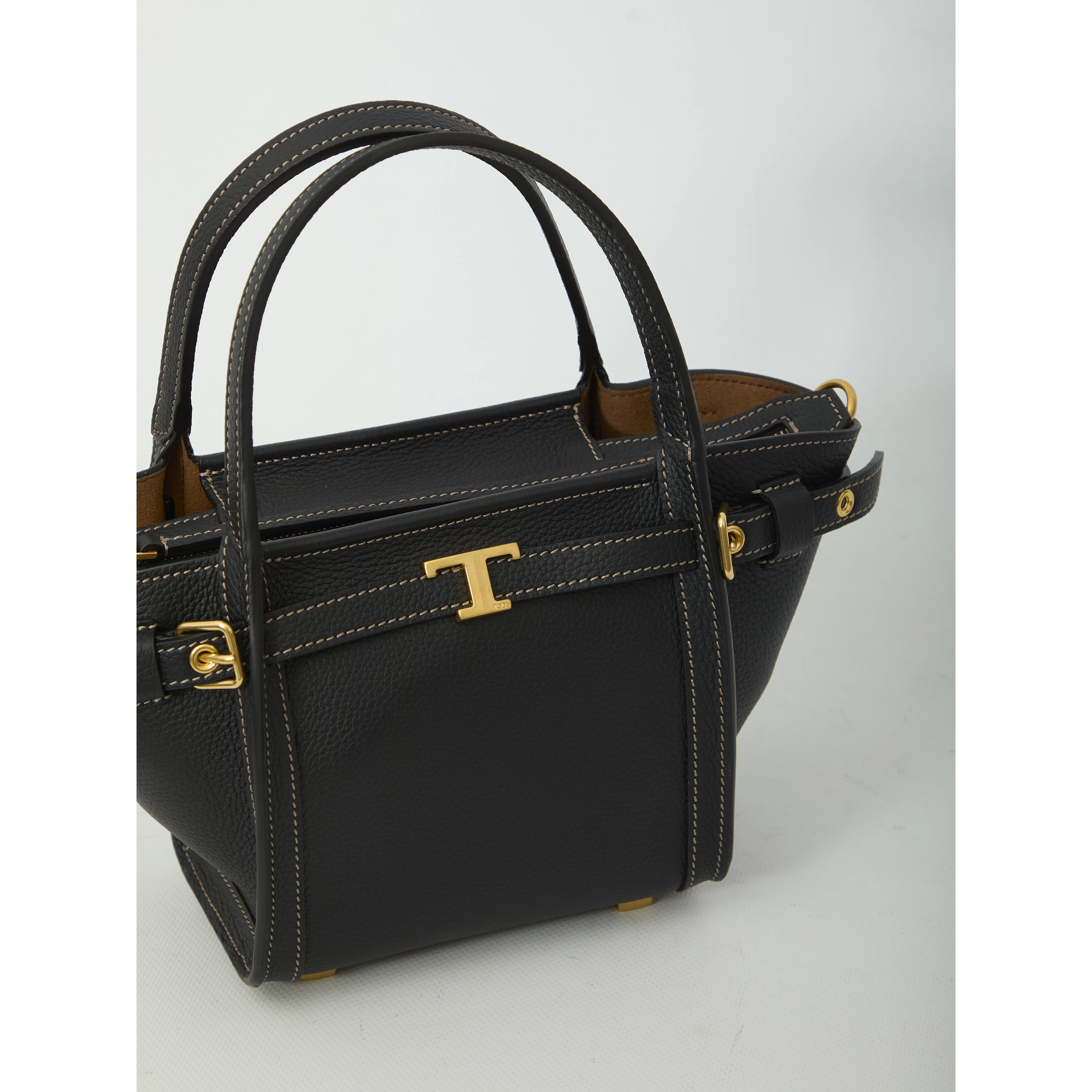 Mini leather shopping bag