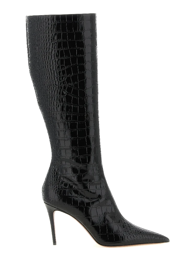 Black Calfskin Over The Knee