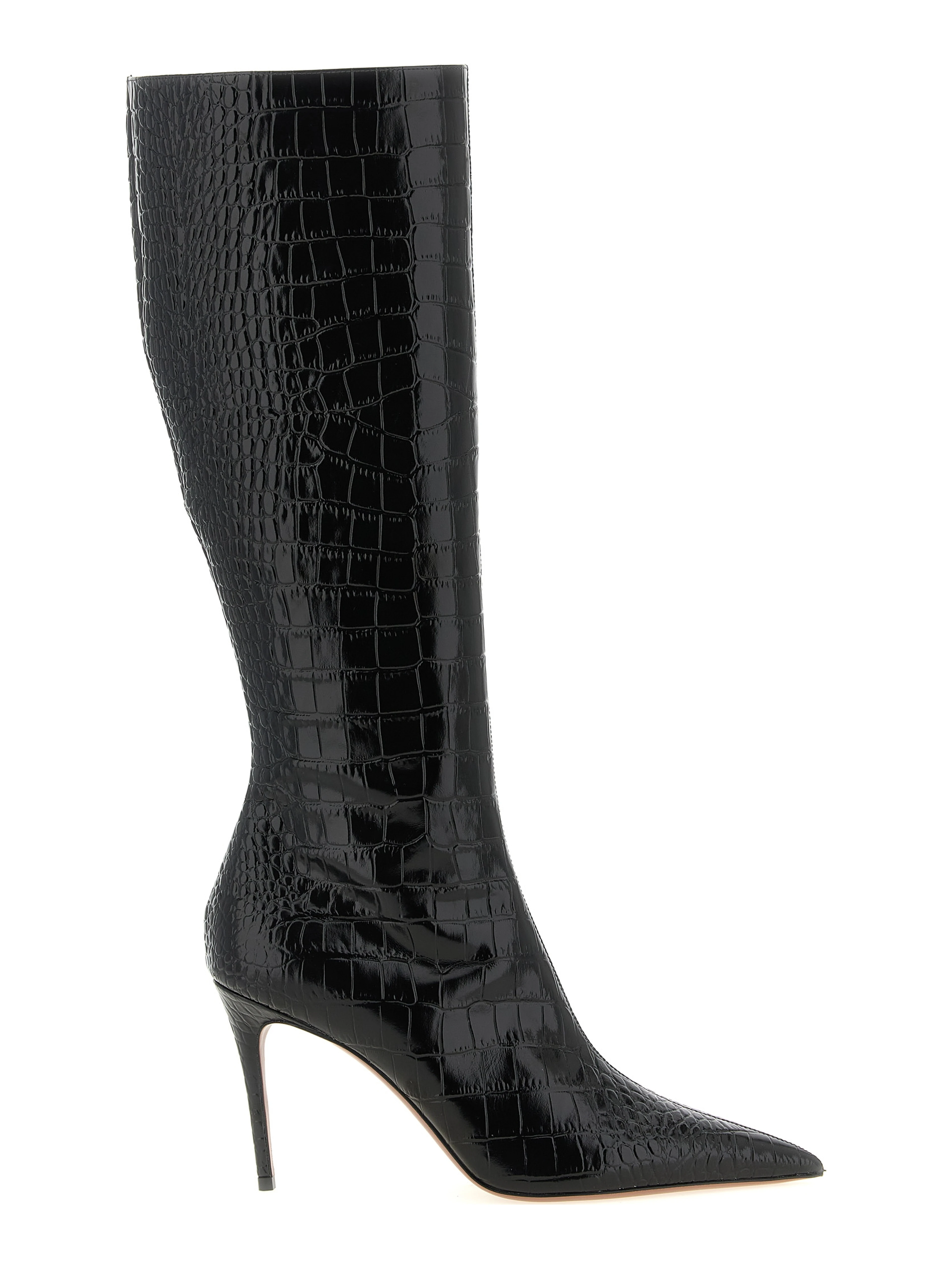 Black Calfskin Over The Knee