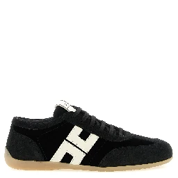 Bicolor Leather Low Top Sneakers