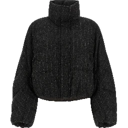 Gray Virgin Wool Full-Length Jacket