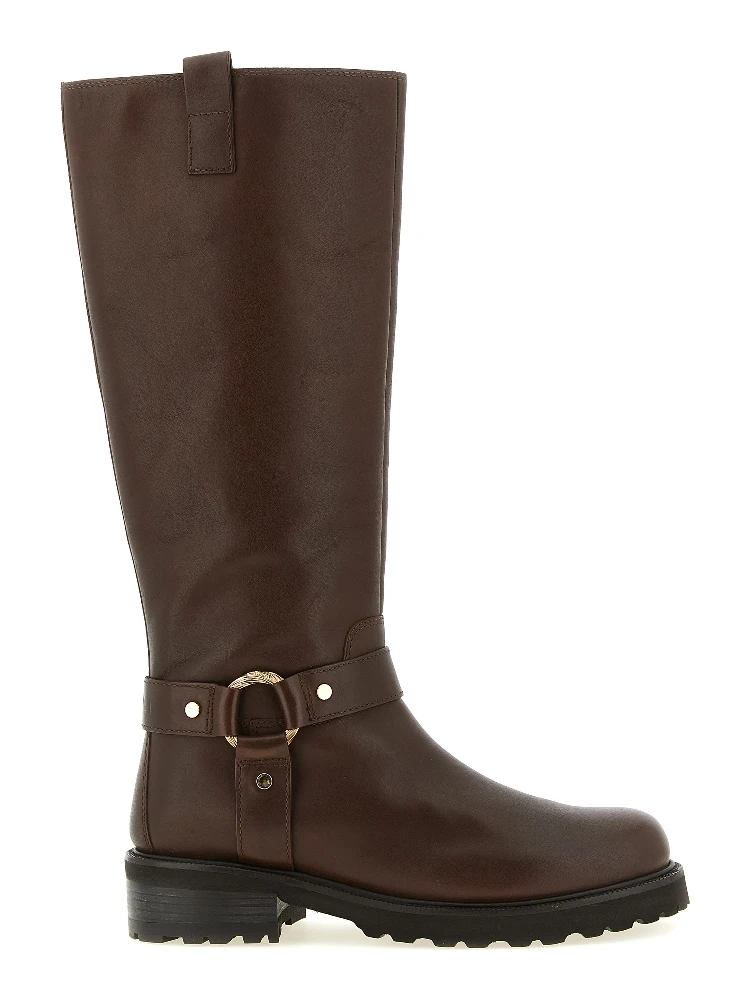 Brown Leather Over The Knee