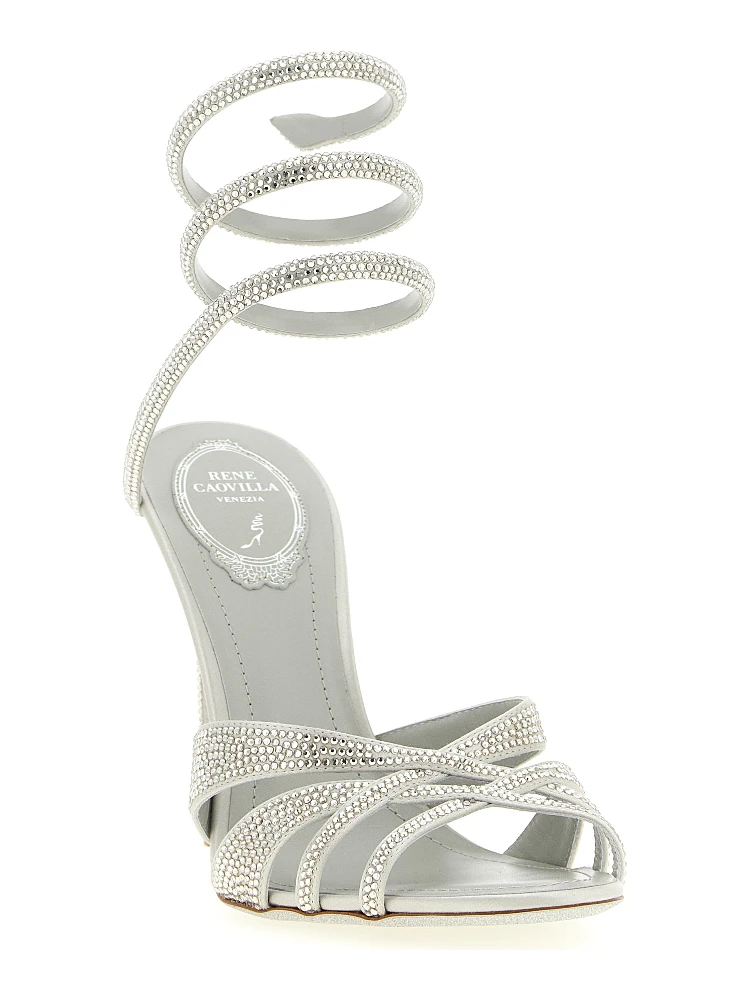 Silver Viscose Stiletto Heel Sandals alternative