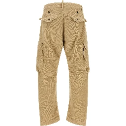 Beige Cotton Cargo Pants
