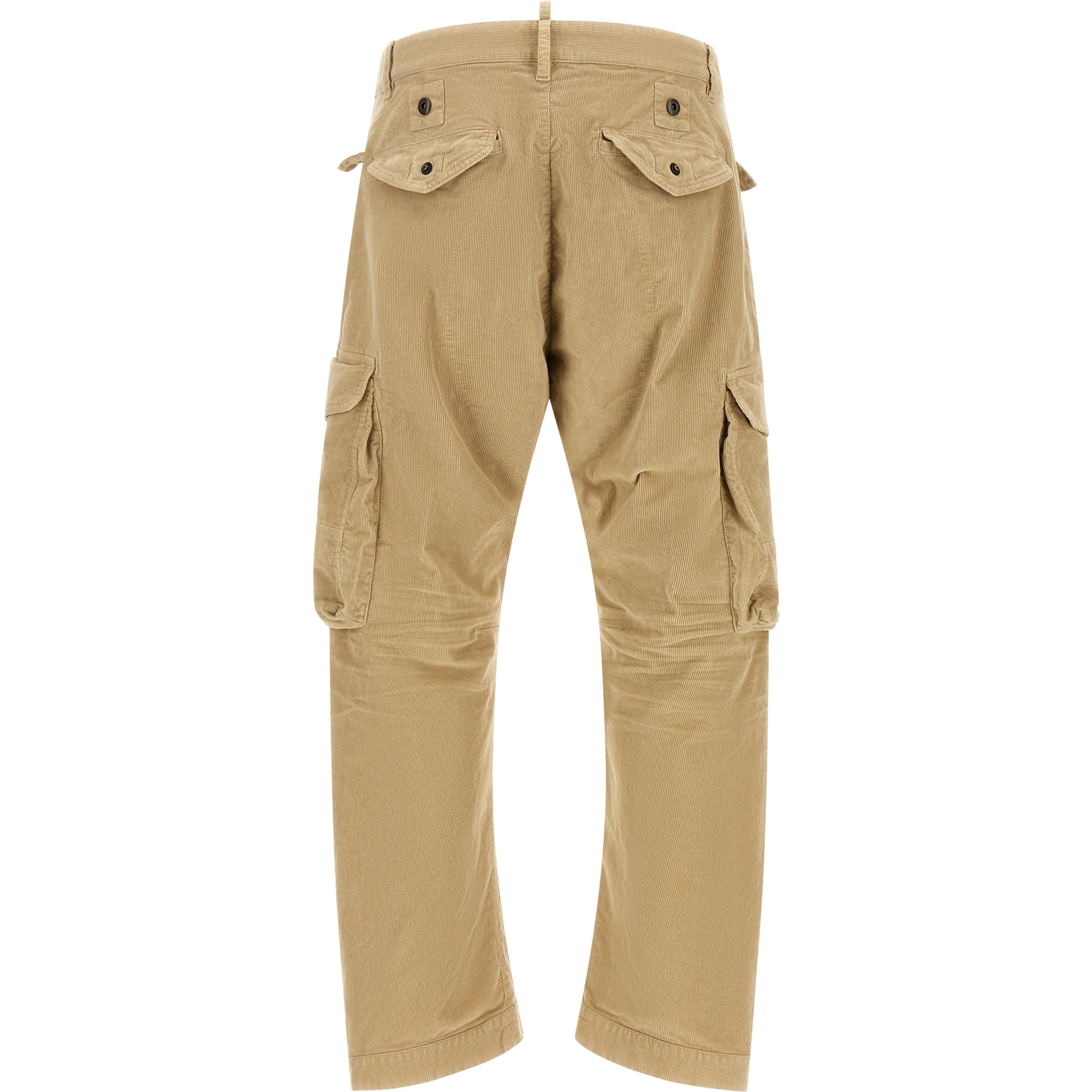 Beige Cotton Cargo Pants