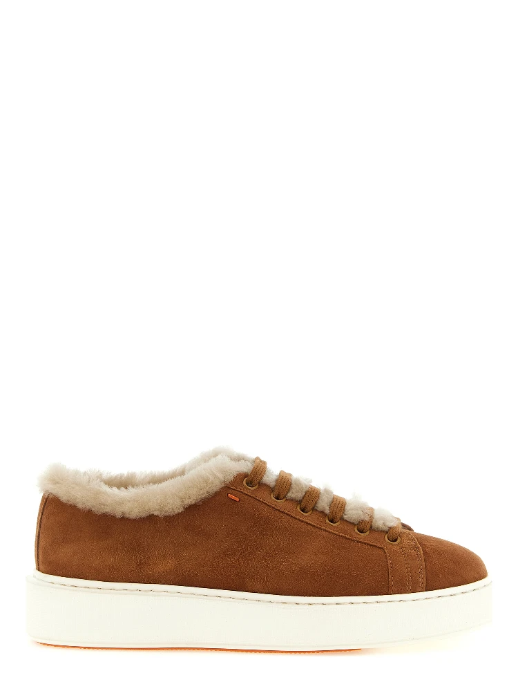 Brown Goatskin Low Top Sneakers